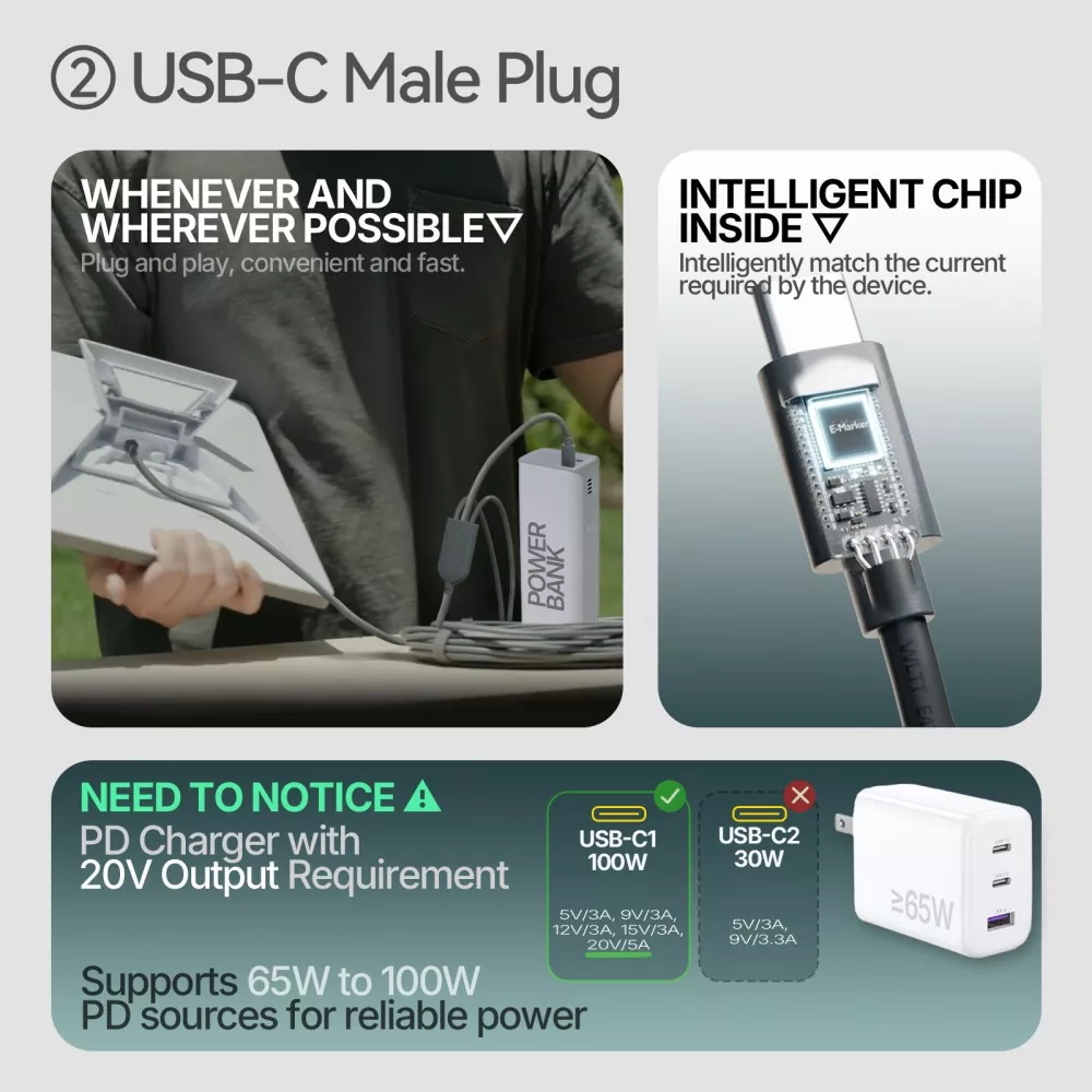 3-in-1 Starlink DC to USB-C Car Charger Cable